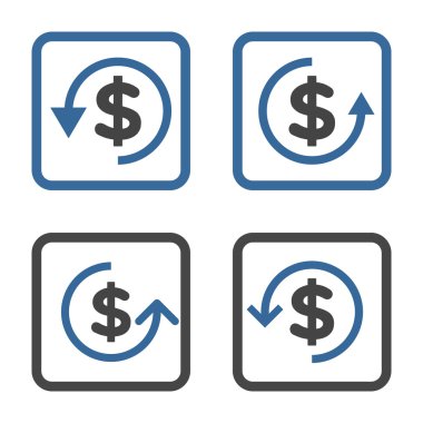 Düz kare vektör simge iade