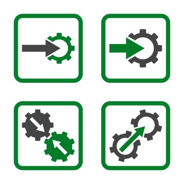 Entegrasyon vites düz kare vektör simgesi