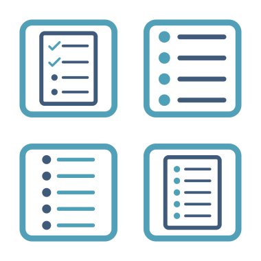 Liste öğeleri düz kare vektör simgesi