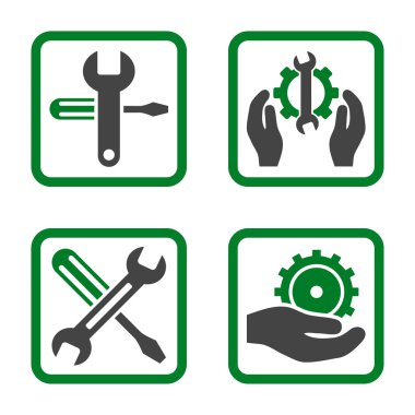 Düz kare vektör simgesi hizmet araçları