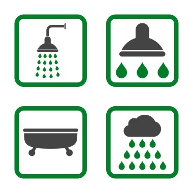 Duş banyo düz kare vektör simgesi