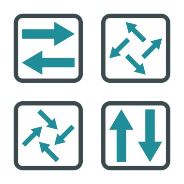 Exchange oklar düz kare vektör simgesi