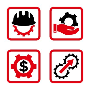 Geliştirme düz kare vektör simgesi