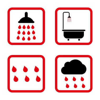 Duş düz kare vektör simgesi