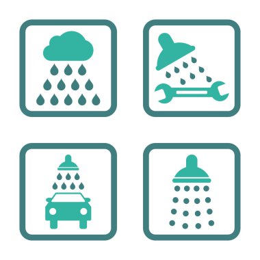 Duş düz kare vektör simgesi