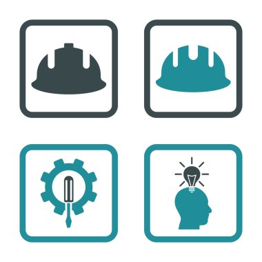 Geliştirme düz kare vektör simgesi