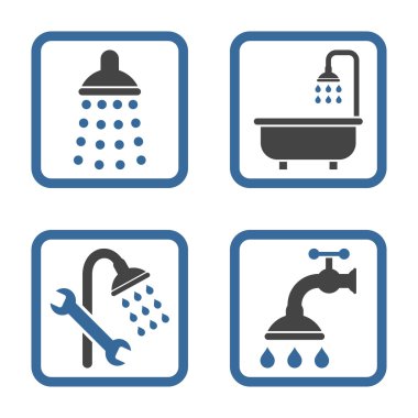 Duş düz kare vektör simgesi