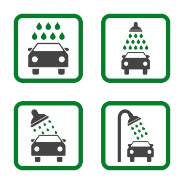 Araba duş düz kare vektör simgesi