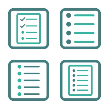 Liste öğeleri düz kare vektör simgesi