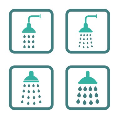 Duş düz kare vektör simgesi