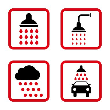 Duş düz kare vektör simgesi