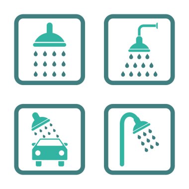 Duş düz kare vektör simgesi