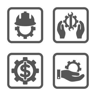 Geliştirme düz kare vektör simgesi