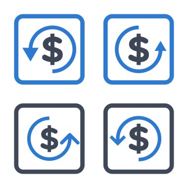 Düz kare vektör simge iade