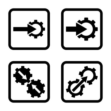 Entegrasyon vites düz kare vektör simgesi