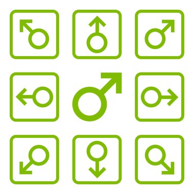 Yön düz kare vektör simgesi