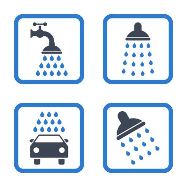 Duş düz kare vektör simgesi