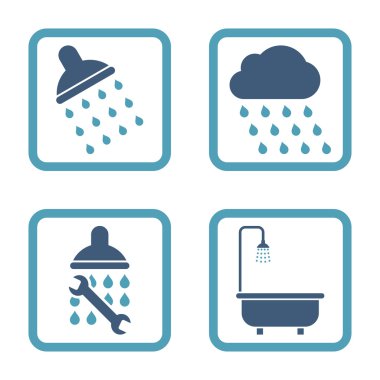 Duş düz kare vektör simgesi