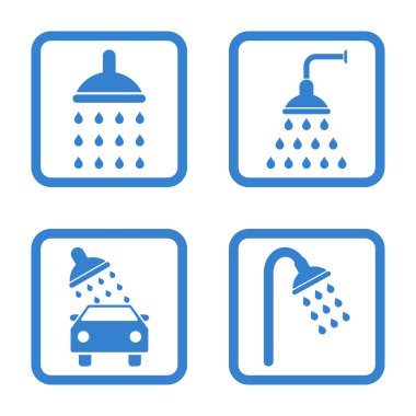 Duş düz kare vektör simgesi