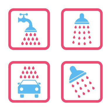 Duş düz kare vektör simgesi