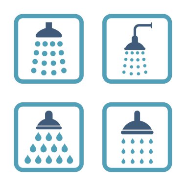 Duş düz kare vektör simgesi