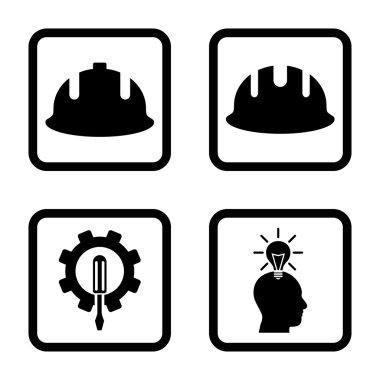 Geliştirme düz kare vektör simgesi