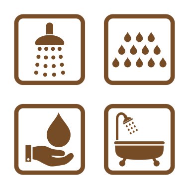 Duş düz kare vektör simgesi