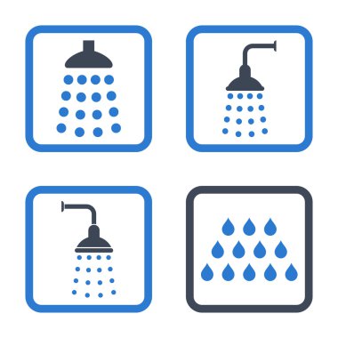 Duş düz kare vektör simgesi