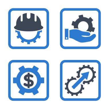 Geliştirme düz kare vektör simgesi