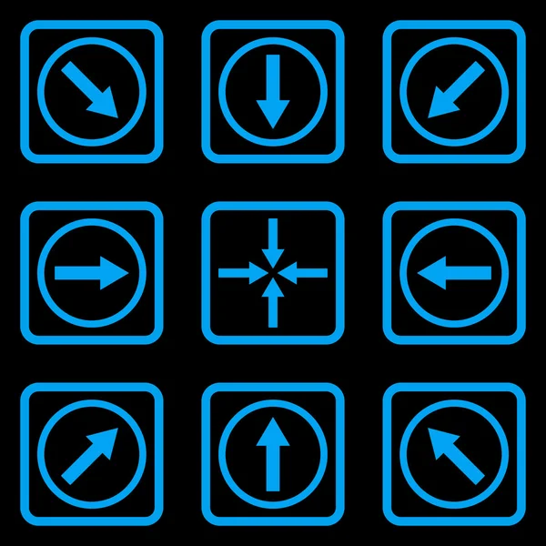 Yön okları düz kare vektör simgesi