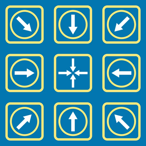 Yön okları düz kare vektör simgesi