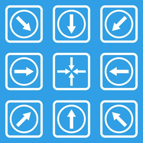 Yön okları düz kare vektör simgesi