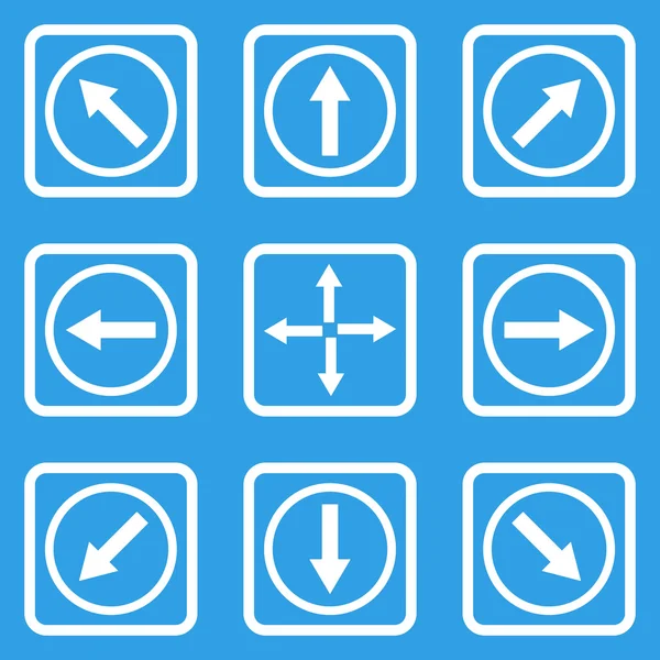 Yön okları düz kare vektör simgesi