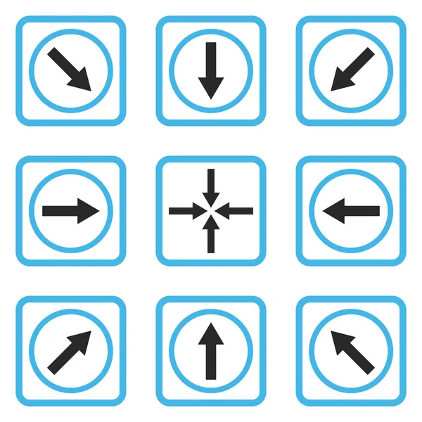 Направление стрелки плоская квадратная векторная икона — стоковый вектор