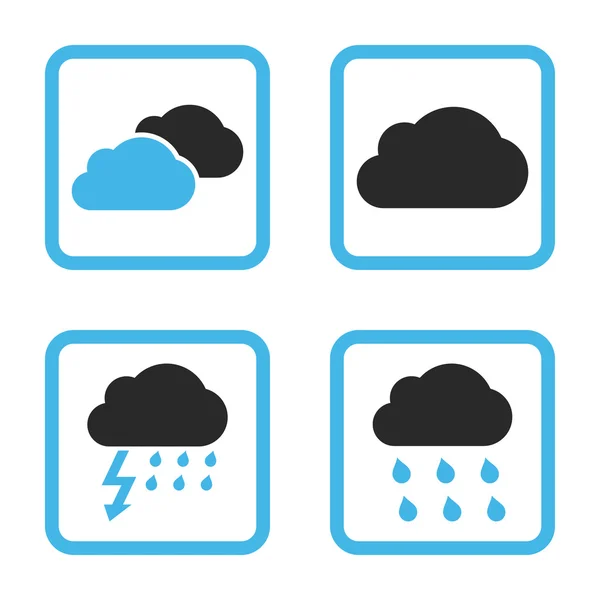 Regn moln platta fyrkantiga vektor Icon — Stock vektor