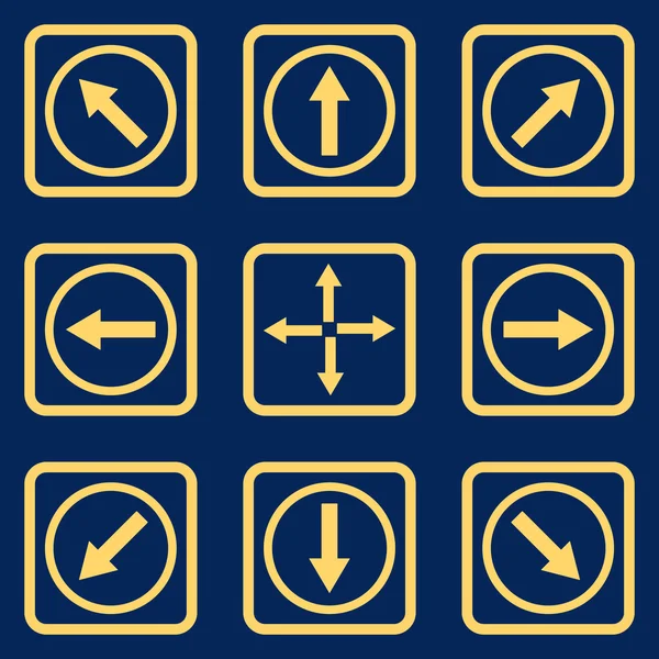 Direction Arrows Flat Squared Vector Icon — Stock Vector