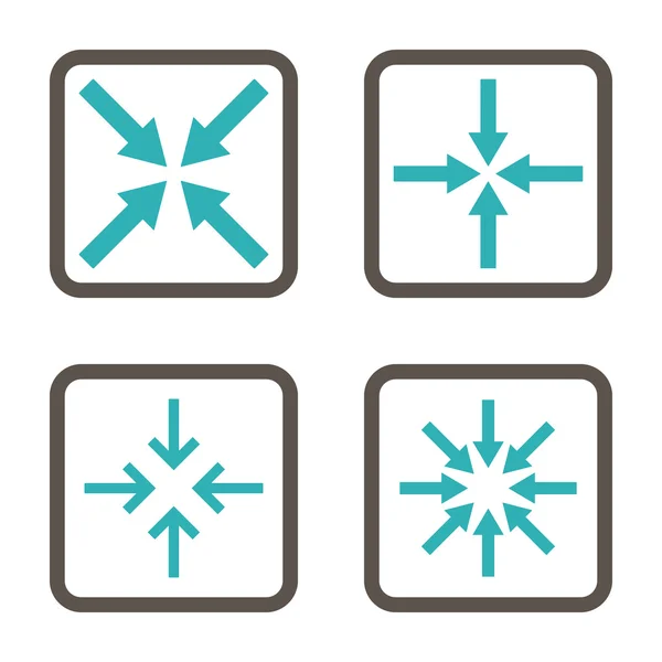 Treffpunkt flache quadratische Vektorsymbole — Stockvektor