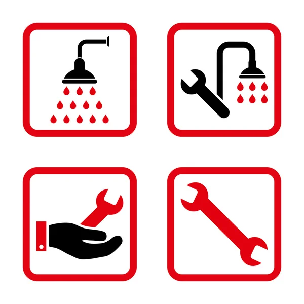 Plumbing Flat Squared Vector Icon — Stock Vector