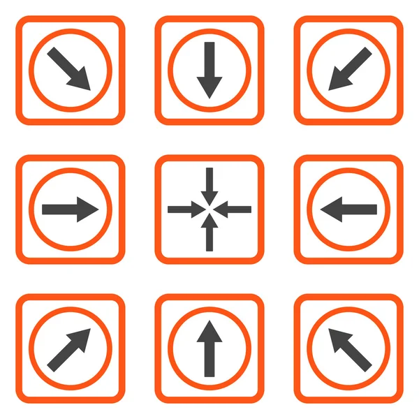 Yön okları düz kare vektör simgesi