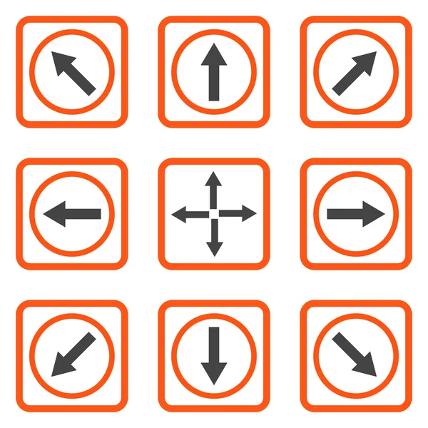 Yön okları düz kare vektör simgesi