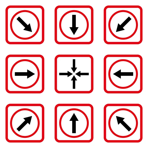 Yön okları düz kare vektör simgesi