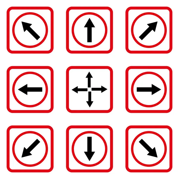 Yön okları düz kare vektör simgesi