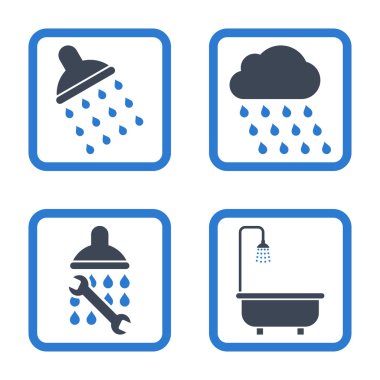 Duş düz kare vektör simgesi