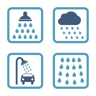 Duş düz kare vektör simgesi