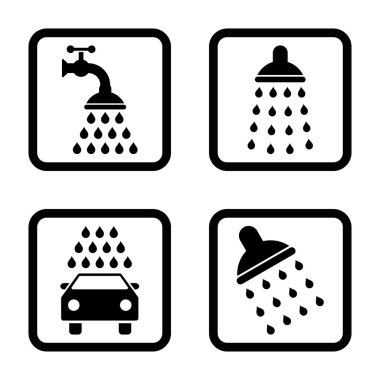 Duş düz kare vektör simgesi