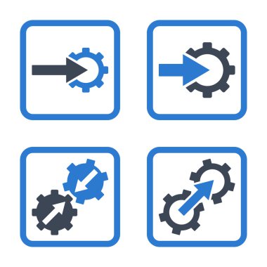 Entegrasyon vites düz kare vektör simgesi