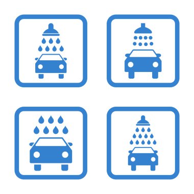 Carwash düz kare vektör simgesi