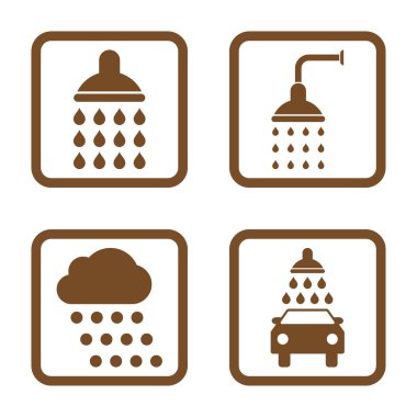 Duş düz kare vektör simgesi