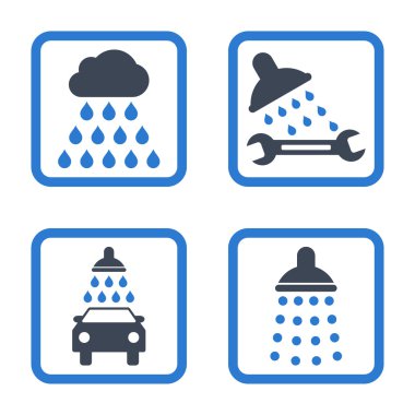 Duş düz kare vektör simgesi