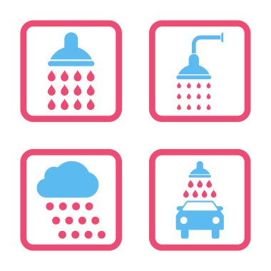 Duş düz kare vektör simgesi